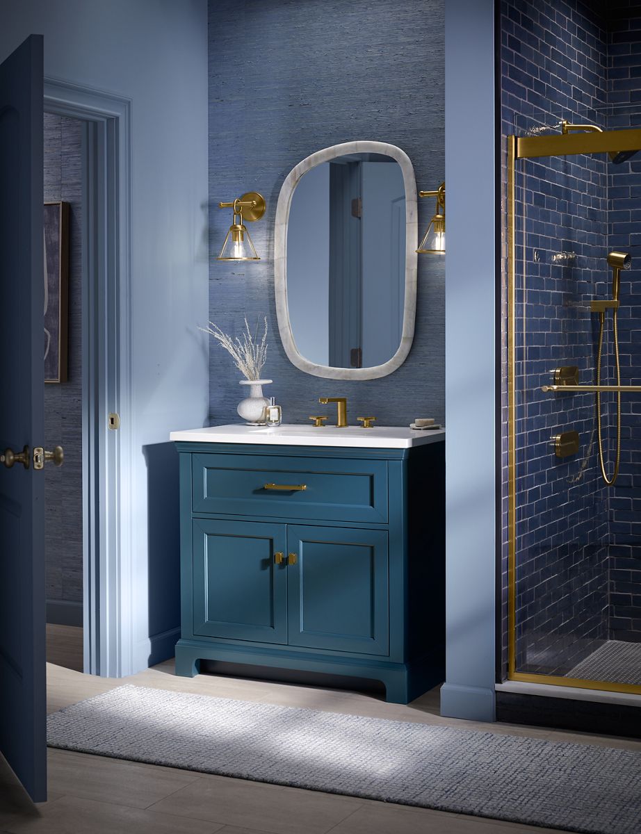 KOHLER K-29260-BD1-TDB Charlemont 30" Bathroom Vanity Cabinet With Sink And Quartz Top - Tidal Blue