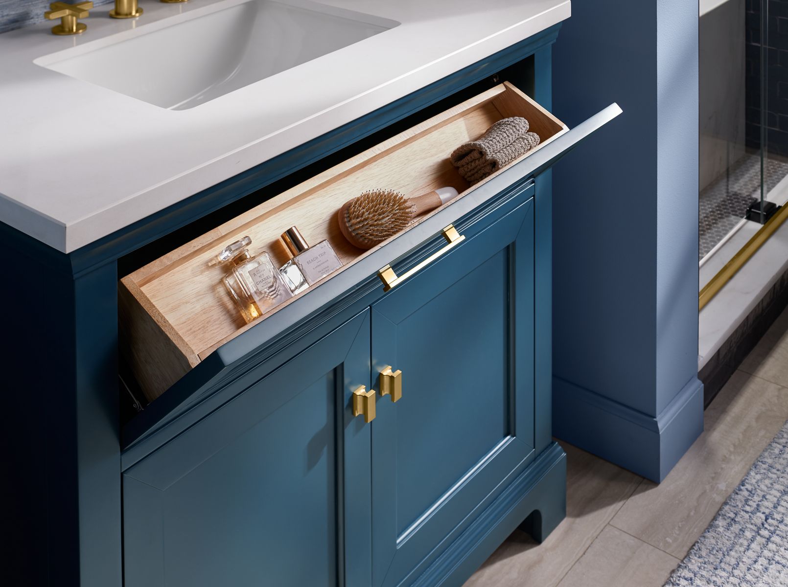 KOHLER K-29260-BD1-TDB Charlemont 30" Bathroom Vanity Cabinet With Sink And Quartz Top - Tidal Blue