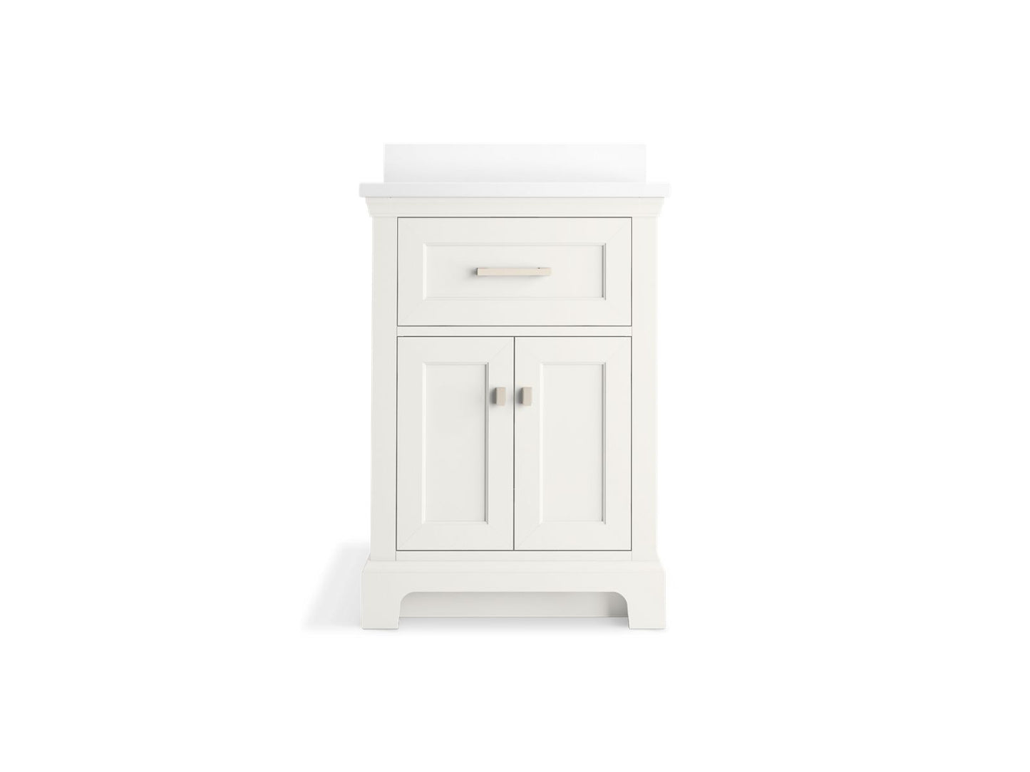 KOHLER K-29259-BD1-0 Charlemont 24" Bathroom Vanity Cabinet With Sink And Quartz Top In White