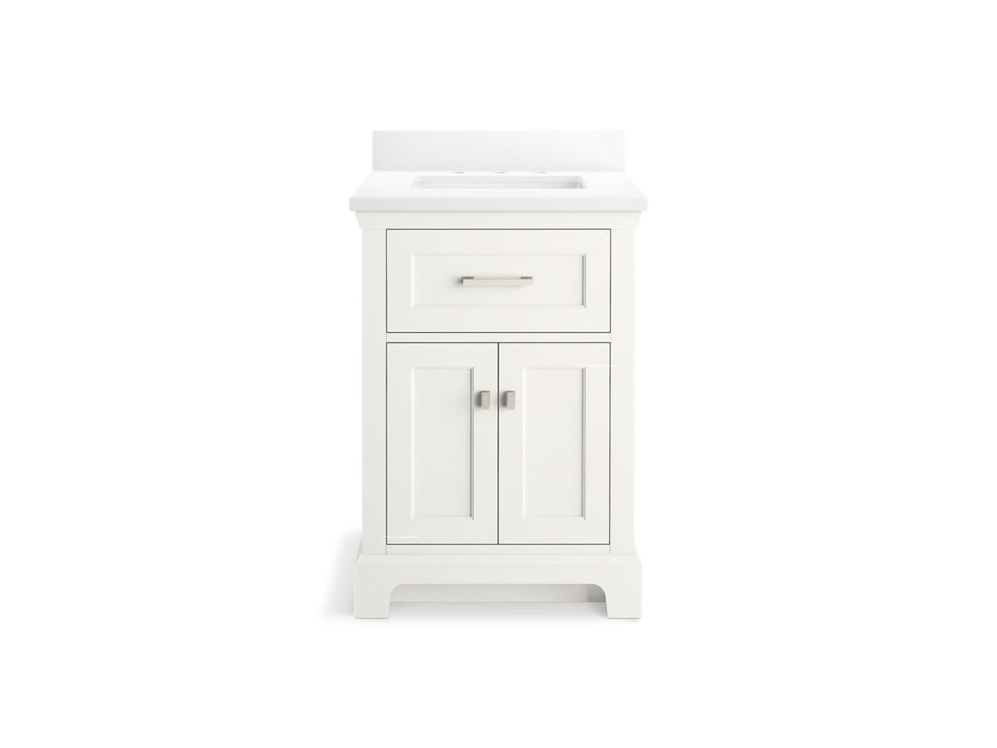 KOHLER K-29259-BD1-0 Charlemont 24" Bathroom Vanity Cabinet With Sink And Quartz Top In White