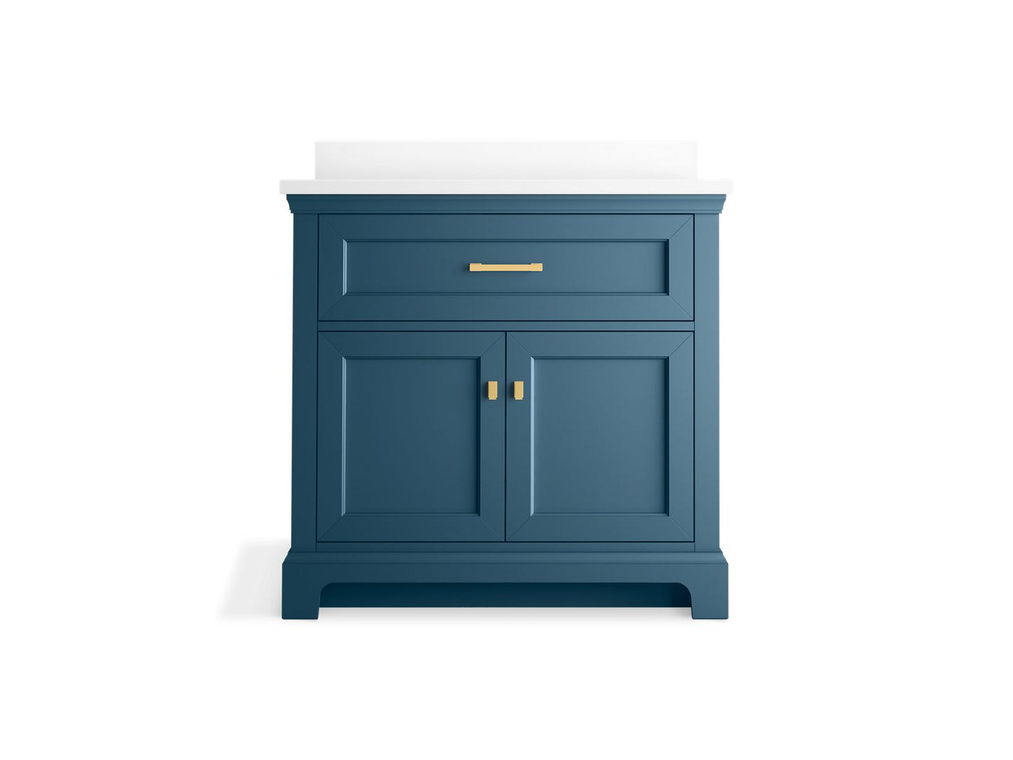 KOHLER K-29261-BD1-TDB Charlemont 36" Bathroom Vanity Cabinet With Sink And Quartz Top In Tidal Blue