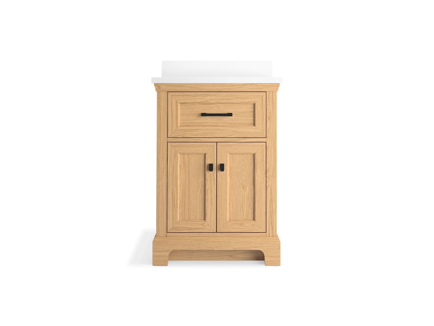 KOHLER K-29259-BD1-WEK Charlemont 24" Bathroom Vanity Cabinet With Sink And Quartz Top In Light Oak