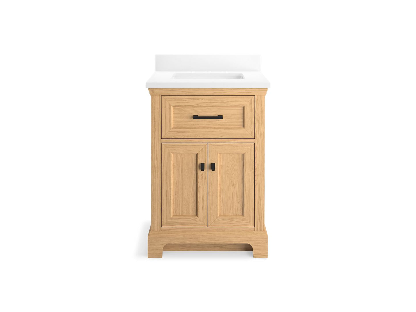 KOHLER K-29259-BD1-WEK Charlemont 24" Bathroom Vanity Cabinet With Sink And Quartz Top In Light Oak