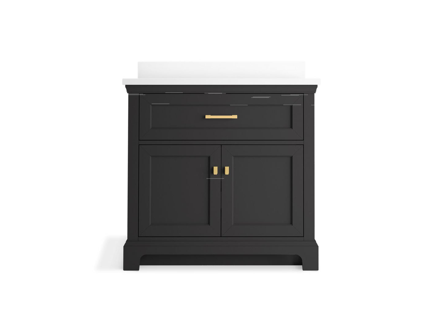 KOHLER K-29261-BD1-DWG Charlemont 36" Bathroom Vanity Cabinet With Sink And Quartz Top In Ferrous Grey