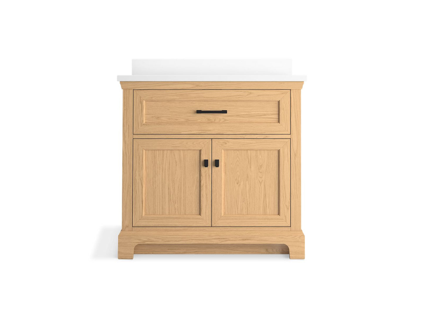 KOHLER K-29261-BD1-WEK Charlemont 36" Bathroom Vanity Cabinet With Sink And Quartz Top In Light Oak