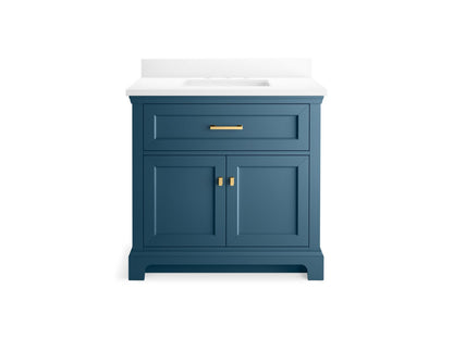 KOHLER Charlemont 36" bathroom vanity cabinet with sink and quartz top - Tidal Blue, K-29261-BD1-TDB