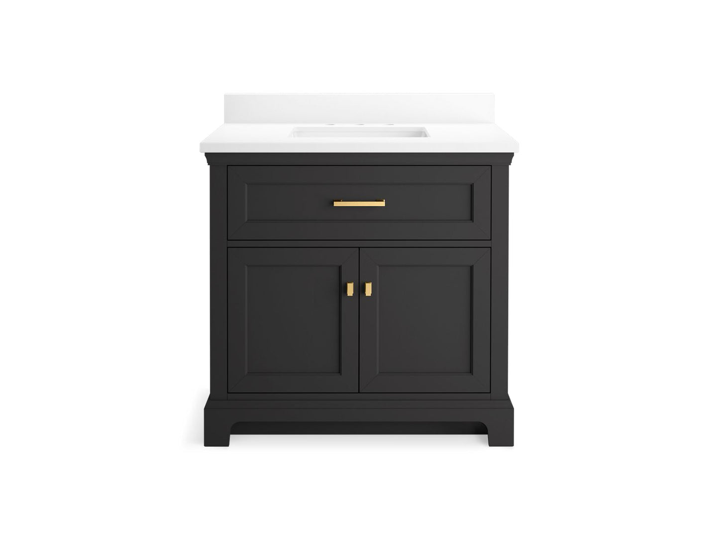 KOHLER K-29261-BD1-DWG Charlemont 36" Bathroom Vanity Cabinet With Sink And Quartz Top In Ferrous Grey