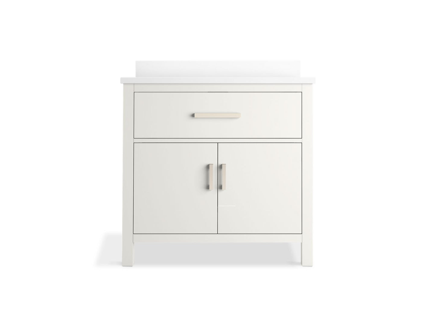 KOHLER K-40639-BD1-0 Kresla 36" Bathroom Vanity Cabinet With Sink And Quartz Top In White