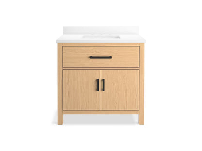 KOHLER Kresla 36" bathroom vanity cabinet with sink and quartz top - Light Oak, K-40639-BD1-WEK