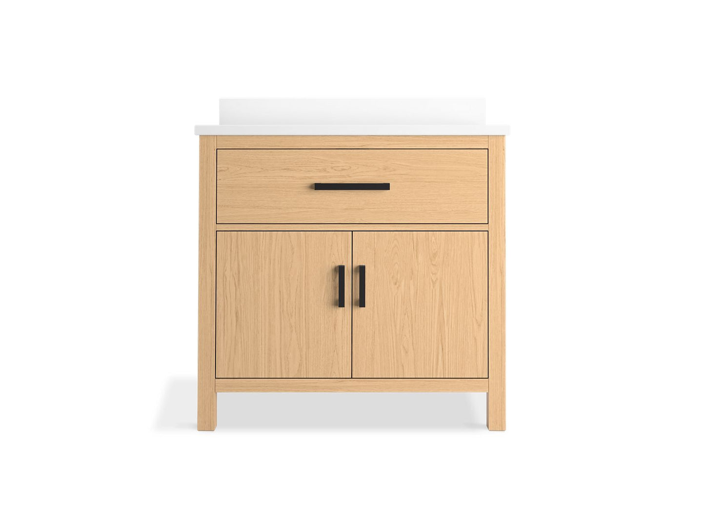 KOHLER K-40639-BD1-WEK Kresla 36" Bathroom Vanity Cabinet With Sink And Quartz Top In Light Oak