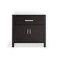 KOHLER K-40639-BD1-BWK Kresla 36" Bathroom Vanity Cabinet With Sink And Quartz Top In Carbon Oak