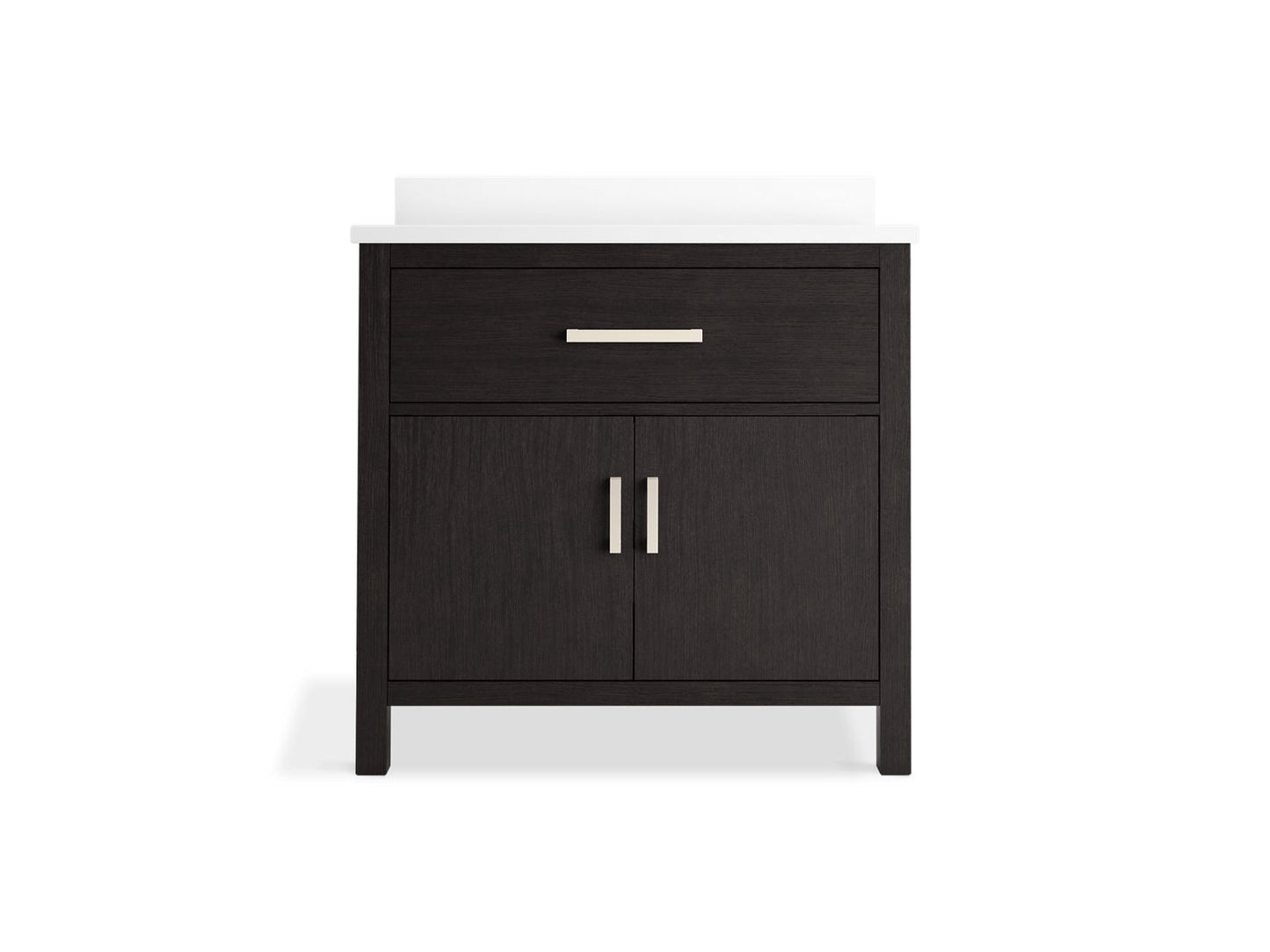 KOHLER K-40639-BD1-BWK Kresla 36" Bathroom Vanity Cabinet With Sink And Quartz Top In Carbon Oak