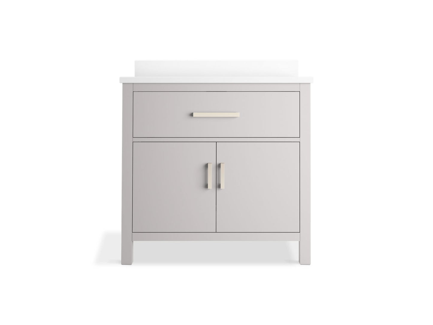 KOHLER K-40639-BD1-AGA Kresla 36" Bathroom Vanity Cabinet With Sink And Quartz Top In Atmos Grey