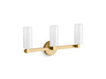 KOHLER K-35874-SC03-2GL Crue Three-Light Sconce - Brushed Moderne Brass