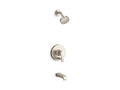 KOHLER K-T49980-4Y-BN Pitch Rite-Temp Bath And Shower Trim Kit With Push-Button Diverter And Lever Handle, 2.5 Gpm - Vibrant Brushed Nickel
