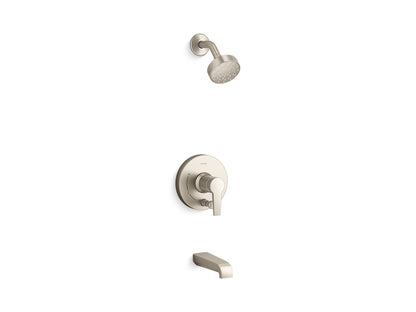 KOHLER K-T49980-4Y-BN Pitch Rite-Temp bath and shower trim kit with push-button diverter and lever handle, 2.5 gpm - Vibrant Brushed Nickel