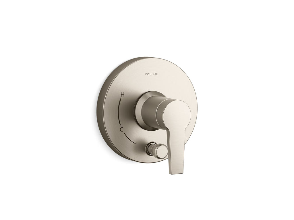 KOHLER K-T49988-4-BN Pitch Rite-Temp Valve Trim With Push-Button Diverter - Vibrant Brushed Nickel