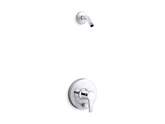 KOHLER K-T49989-4L-CP Pitch Rite-Temp shower trim kit with push-button diverter, less showerhead - Polished Chrome