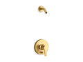 KOHLER K-T49989-4L-2MB Pitch Rite-Temp Shower Trim Kit With Push-Button Diverter, Less Showerhead - Vibrant Brushed Moderne Brass