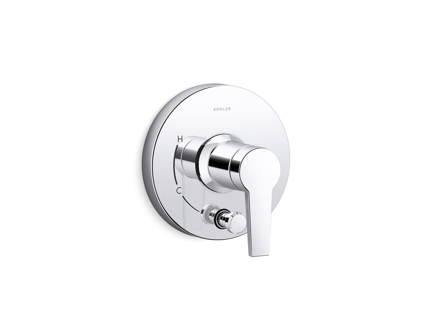 KOHLER K-T49988-4-CP Pitch Rite-Temp valve trim with push-button diverter - Polished Chrome