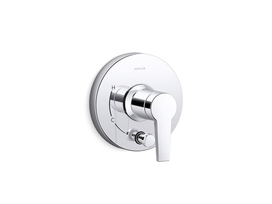 KOHLER K-T49988-4-CP Pitch Rite-Temp valve trim with push-button diverter - Polished Chrome