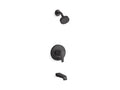 KOHLER K-T49980-4Y-BL Pitch Rite-Temp Bath And Shower Trim Kit With Push-Button Diverter And Lever Handle, 2.5 Gpm - Matte Black