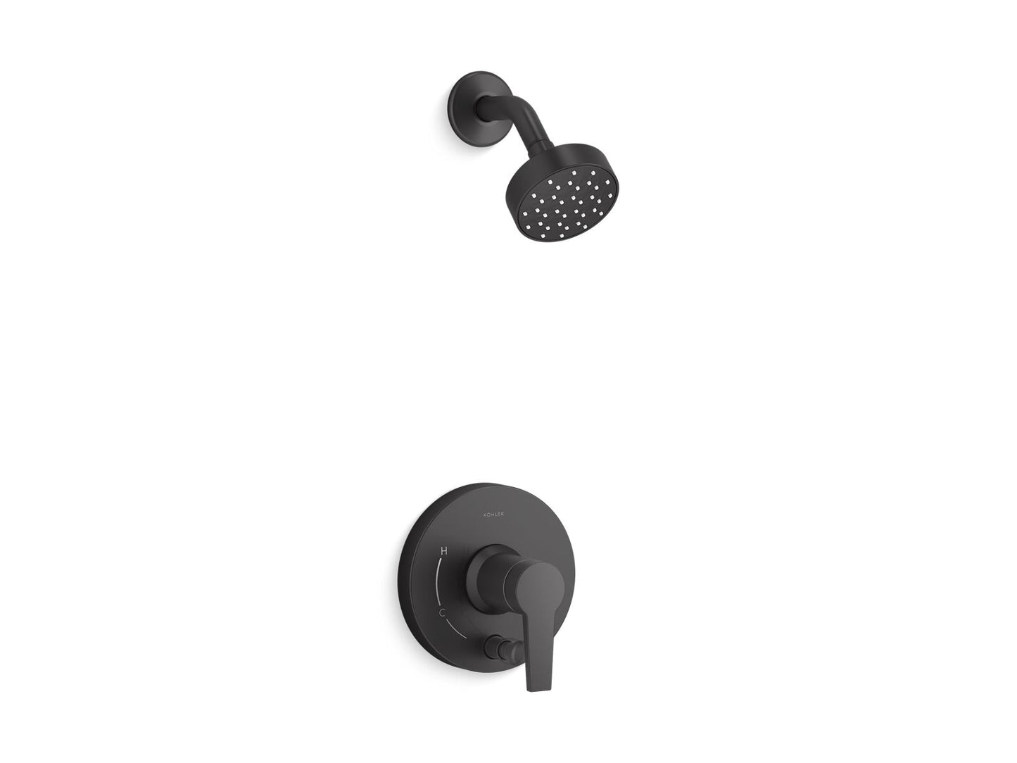 KOHLER K-T49990-4G-BL Pitch Rite-Temp Shower Trim Kit With Push-Button Diverter 1.75 Gpm In Matte Black