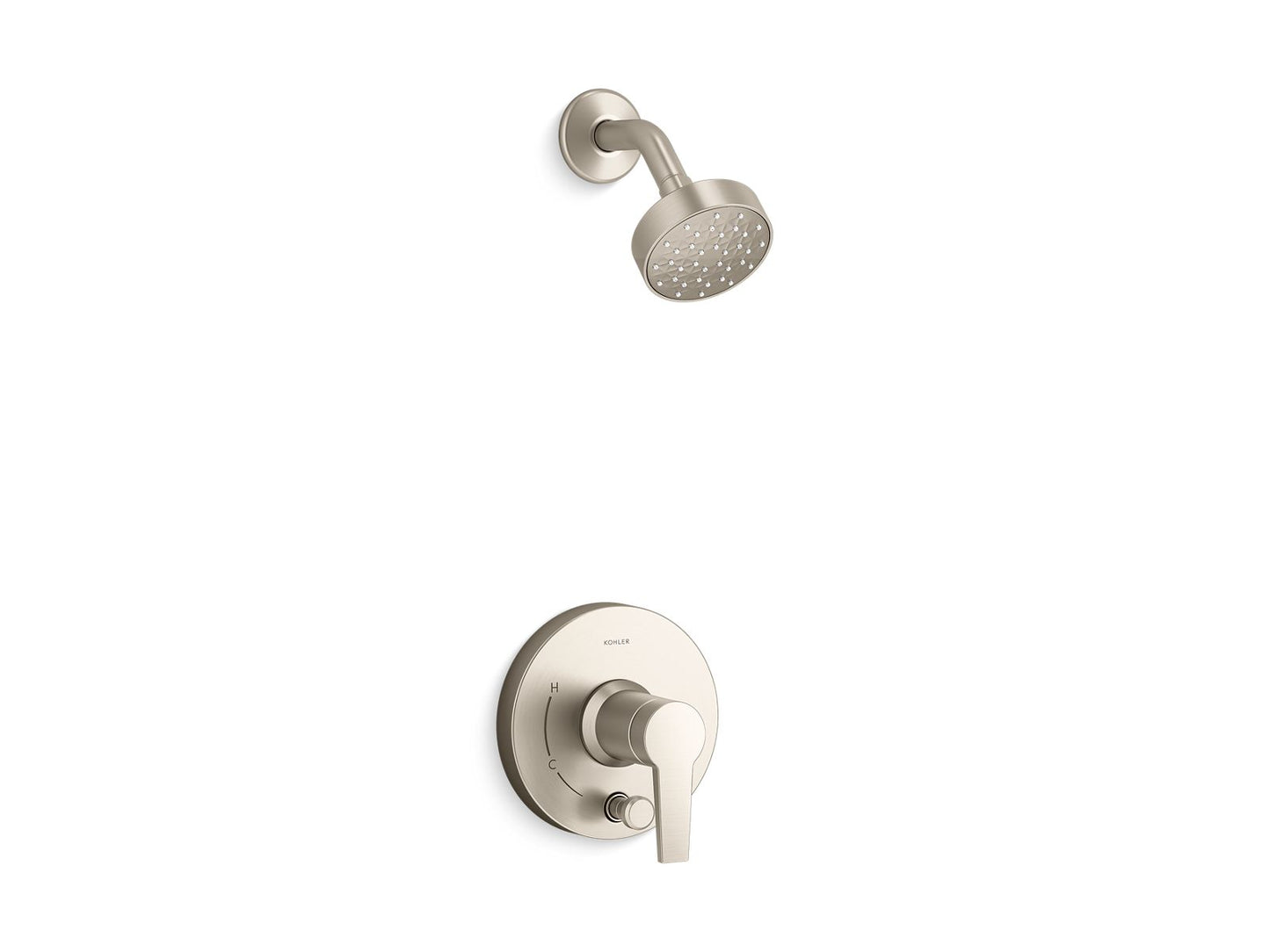 KOHLER K-T49990-4G-BN Pitch Rite-Temp Shower Trim Kit With Push-Button Diverter 1.75 Gpm In Vibrant Brushed Nickel