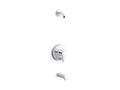 KOHLER K-T49979-4L-CP Pitch Rite-Temp Bath And Shower Trim Kit With Push-Button Diverter, Without Showerhead - Polished Chrome