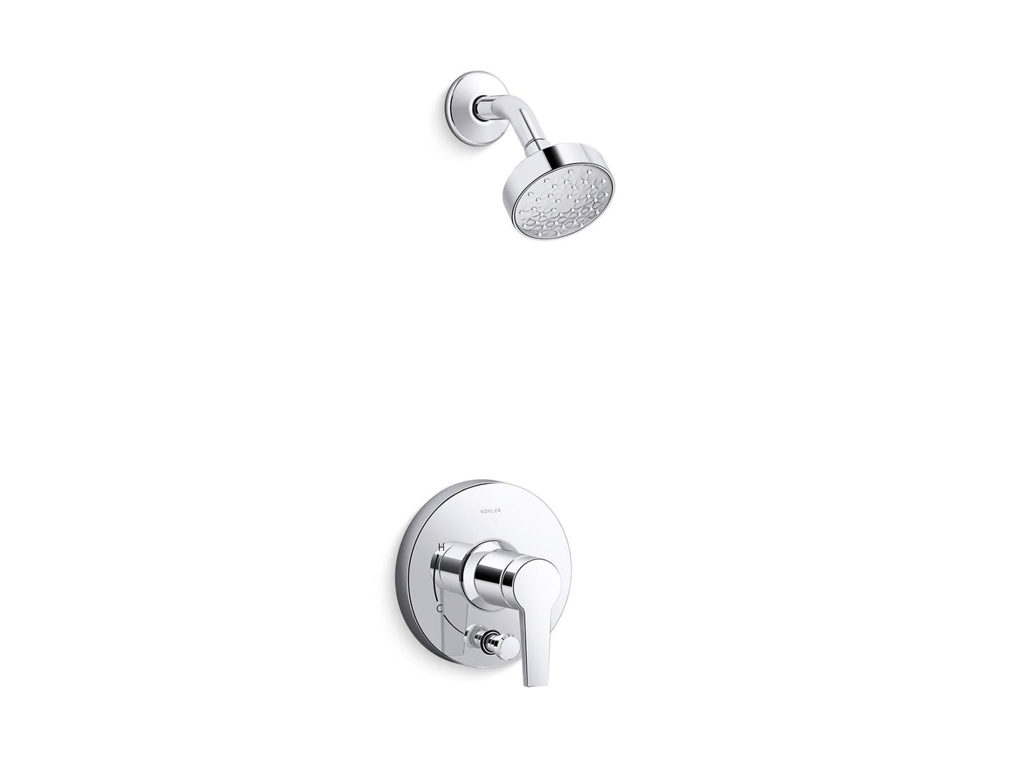 KOHLER K-T49990-4G-CP Pitch Rite-Temp Shower Trim Kit With Push-Button Diverter 1.75 Gpm In Polished Chrome