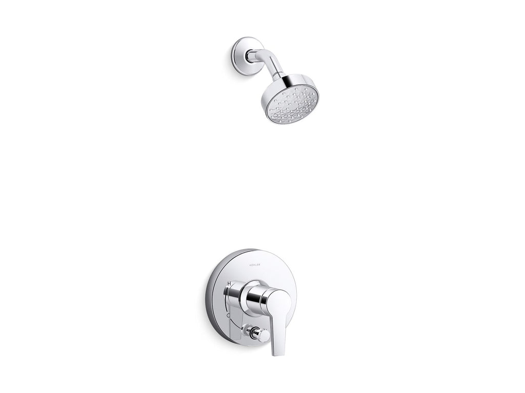 KOHLER K-T49990-4Y-BL Pitch Rite-Temp Shower Trim Kit With Push-Button Diverter, 2.5 Gpm - Matte Black