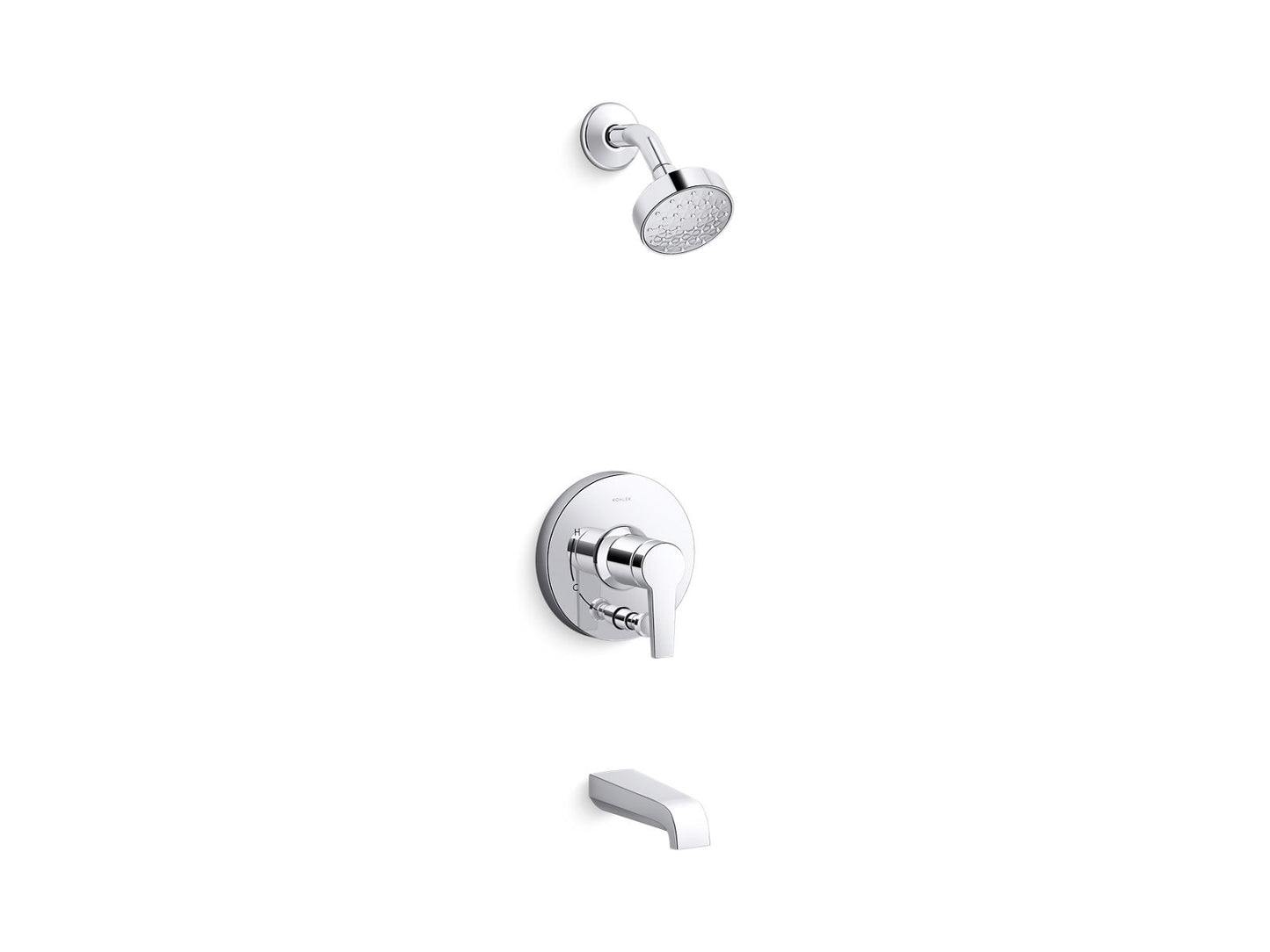 KOHLER K-T49980-4G-CP Pitch Rite-Temp Bath And Shower Trim Kit With Push-Button Diverter 1.75 Gpm In Polished Chrome