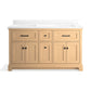 KOHLER K-29263-BD1-WEK Charlemont 60" Bathroom Vanity Cabinet With Sinks And Quartz Top In Light Oak