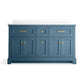 KOHLER K-29263-BD1-TDB Charlemont 60" Bathroom Vanity Cabinet With Sinks And Quartz Top In Tidal Blue