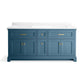 KOHLER K-29264-BD1-TDB Charlemont 72" Bathroom Vanity Cabinet With Sinks And Quartz Top In Tidal Blue