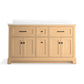 KOHLER K-29263-BD1-WEK Charlemont 60" Bathroom Vanity Cabinet With Sinks And Quartz Top In Light Oak