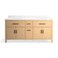 KOHLER K-40642-BD1-WEK Kresla 72" Bathroom Vanity Cabinet With Sinks And Quartz Top In Light Oak