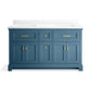 KOHLER K-29263-BD1-TDB Charlemont 60" Bathroom Vanity Cabinet With Sinks And Quartz Top In Tidal Blue