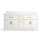 KOHLER K-40642-BD1-0 Kresla 72" Bathroom Vanity Cabinet With Sinks And Quartz Top In White