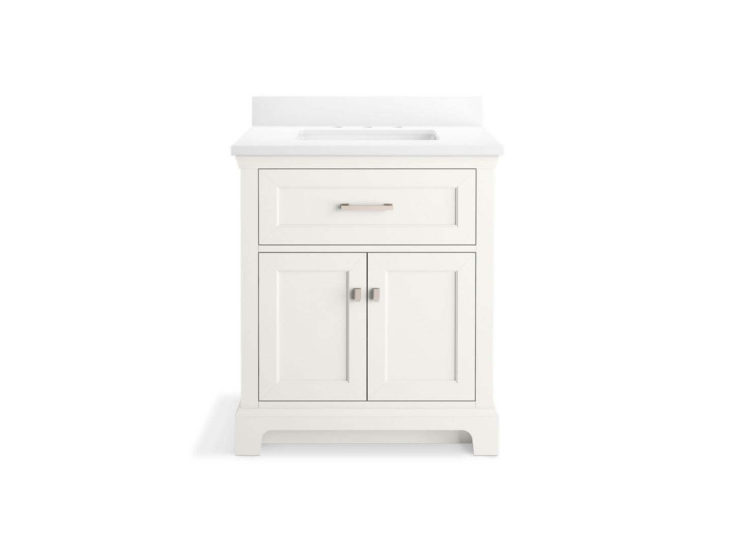 KOHLER K-29260-BD1-0 Charlemont 30" Bathroom Vanity Cabinet With Sink And Quartz Top In White