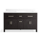 KOHLER K-40641-BD1-BWK Kresla 60" Bathroom Vanity Cabinet With Sinks And Quartz Top In Carbon Oak