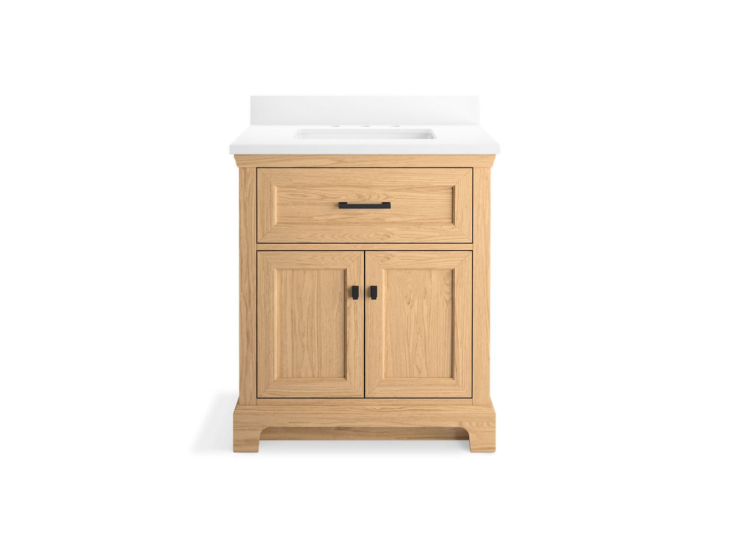 KOHLER K-29260-BD1-WEK Charlemont 30" Bathroom Vanity Cabinet With Sink And Quartz Top In Light Oak