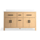 KOHLER K-40641-BD1-WEK Kresla 60" Bathroom Vanity Cabinet With Sinks And Quartz Top In Light Oak