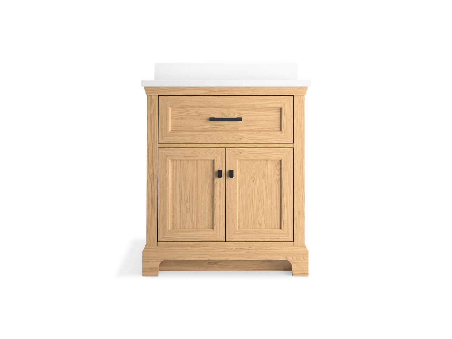 KOHLER K-29260-BD1-WEK Charlemont 30" Bathroom Vanity Cabinet With Sink And Quartz Top In Light Oak