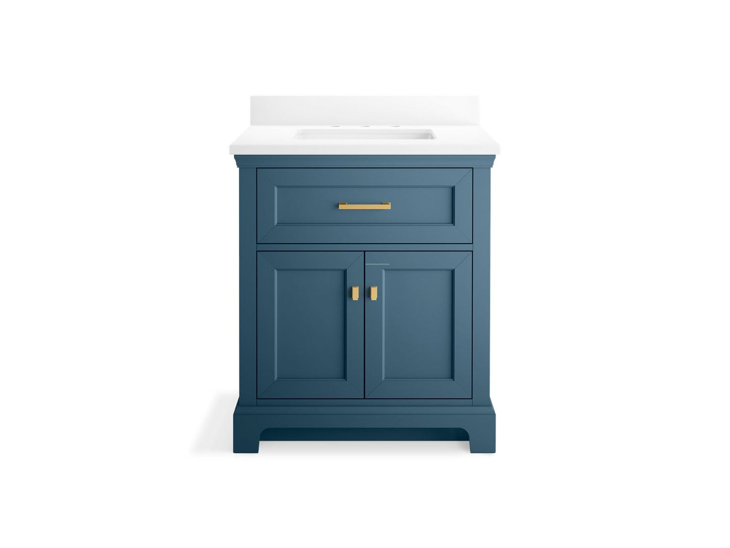 KOHLER K-29260-BD1-TDB Charlemont 30" Bathroom Vanity Cabinet With Sink And Quartz Top In Tidal Blue