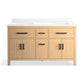 KOHLER K-40641-BD1-WEK Kresla 60" Bathroom Vanity Cabinet With Sinks And Quartz Top In Light Oak