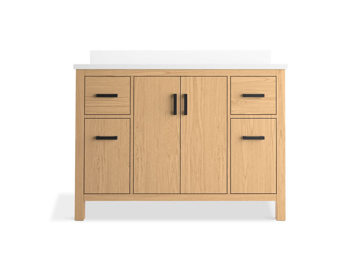 KOHLER K-40640-BD1-WEK Kresla 48" Bathroom Vanity Cabinet With Sink And Quartz Top In Light Oak