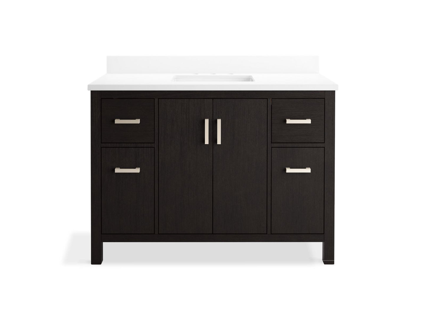 KOHLER K-40640-BD1-BWK Kresla 48" Bathroom Vanity Cabinet With Sink And Quartz Top In Carbon Oak