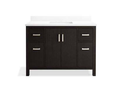 KOHLER Kresla 48" bathroom vanity cabinet with sink and quartz top - Carbon Oak, K-40640-BD1-BWK