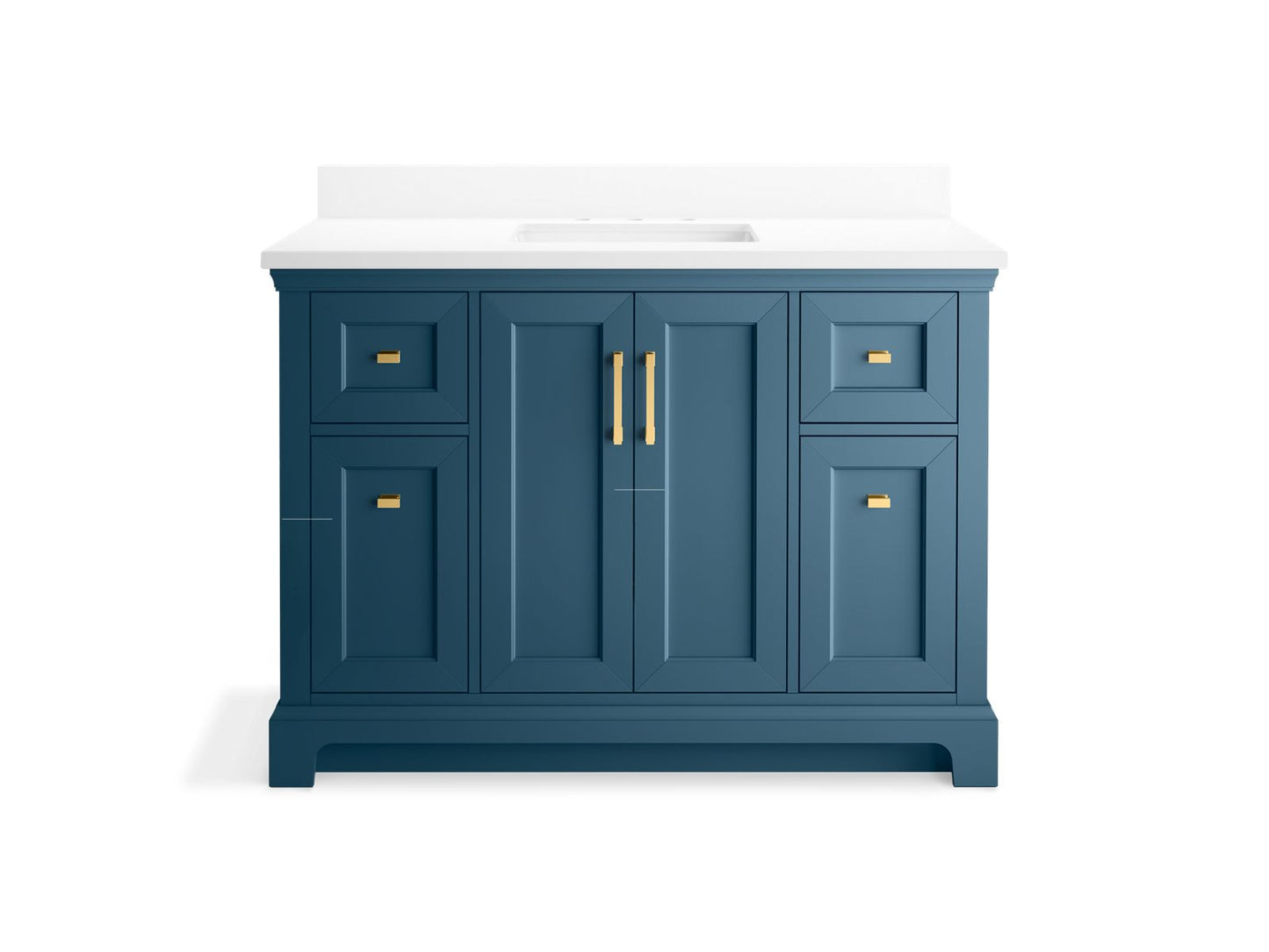 KOHLER K-29262-BD1-TDB Charlemont 48" Bathroom Vanity Cabinet With Sink And Quartz Top In Tidal Blue